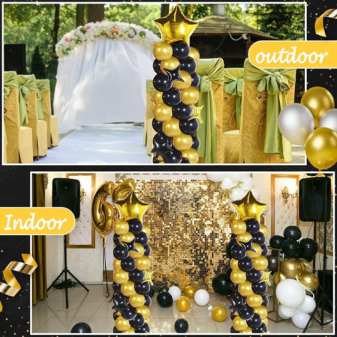 Gejoy Black Gold Balloons Column Stand Kit Adjustable Tower Stand from 1.4 to - Image 7