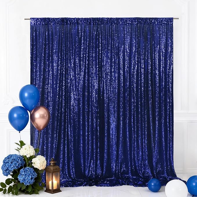 Eternal Beauty Navy Blue 3mm Sequin Backdrop 6x8 Ft by EternalBeauty