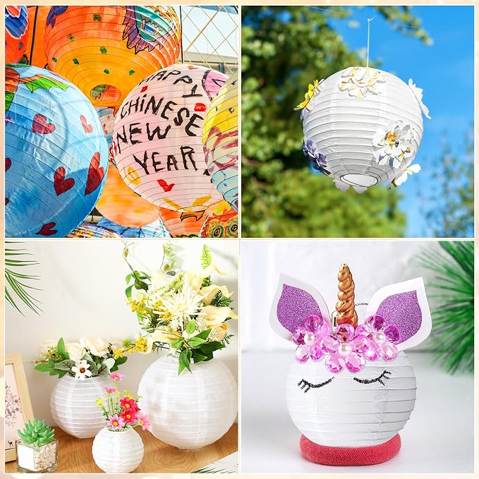 Treela 48 Pcs Paper Lanterns Party Decorations Chinese Lanterns Round Paper - Image 4