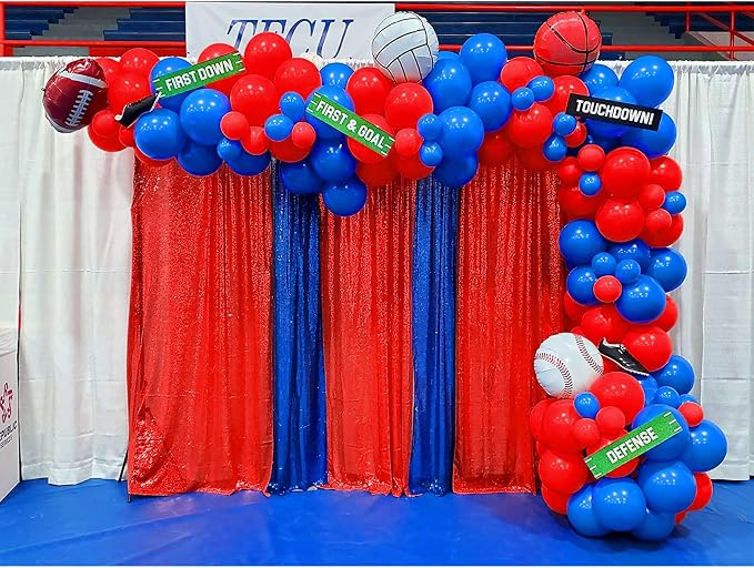 JYFLZQ Red Sequin Backdrop Curtains 10ft x 10ft 1 Panel Glitter Photo Booth - Image 3