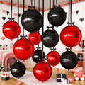 Black Red Round Foil Balloons by FEYG