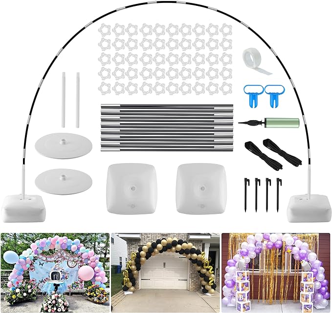 Improved Balloon Arch Kit, 10ft Wide & 9ft Tall Adjustable Balloon Arch Stand by PTKISS