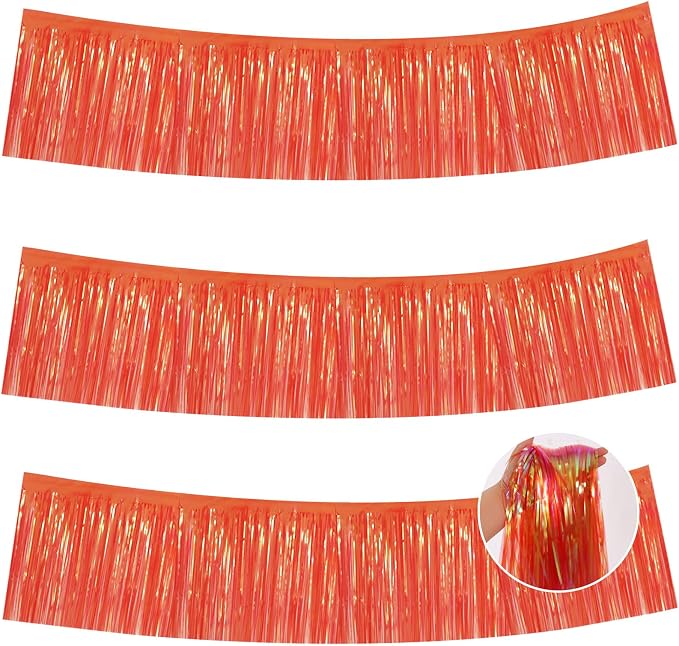 BEISHIDA Shining Red Fringe Garland Banner 30ft Wall Tinsel Foil Streamers | by Beishida