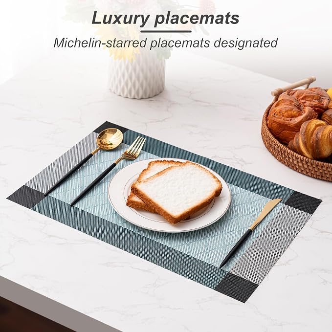 Placemats Set of 4 Washable Indoor | Outdoor Vinyl Place Mats - Image 5