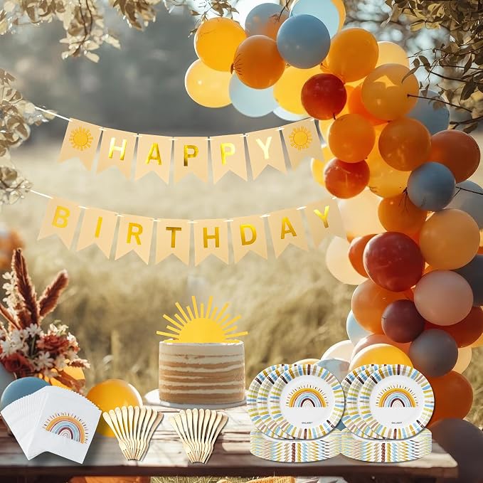 Boho Sunshine Birthday Party Decorations and Supplies, Serves 20 - Image 8