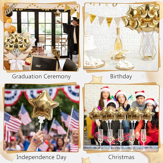 15 Pcs Mini Star Self Inflatable Balloons Bulk - Image 7