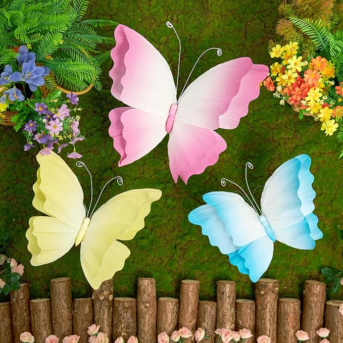 3D Hanging Butterfly Decorations, Butterfly Birthday Party Decorations by OBBOLO