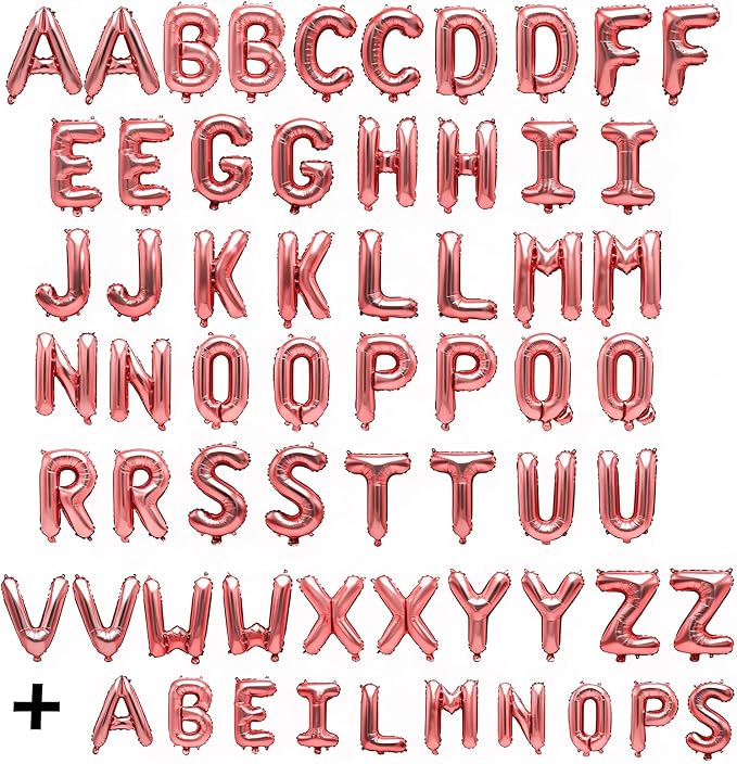 62 Pcs Rose Gold Letter Balloons, Custom 2 Set A-Z Set - Image 2