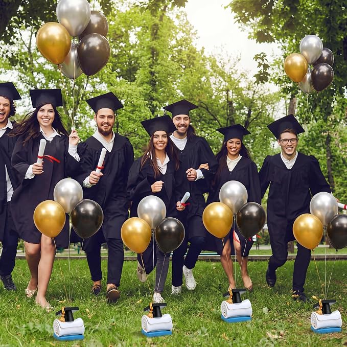 Cinnvoice Graduation Balloon Weights pack of 6 Resin Grad Cap Balloon Holder - Image 7