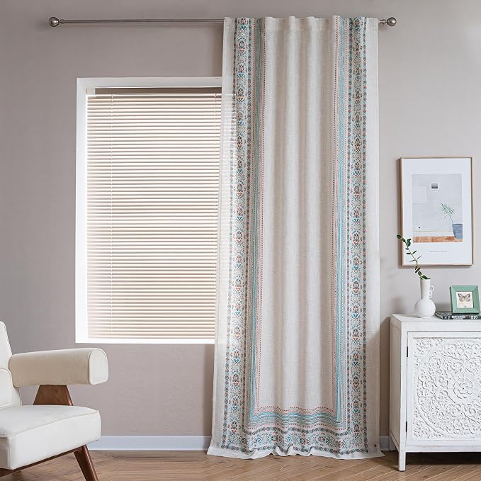 MYSKY HOME Boho Floral Curtains & Drapes 2 Panels - Image 2
