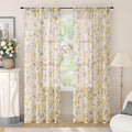 Floral Sheer Curtains for Bedroom Window 72 Inch Length 2 Panels, Farmhouse by Lajode