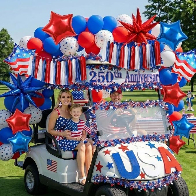 Red White and Blue Balloon Garland Kit - Image 3