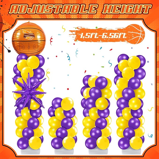 Kasyat 2 Sets Basketball Balloon Column Stand Kit - Image 5