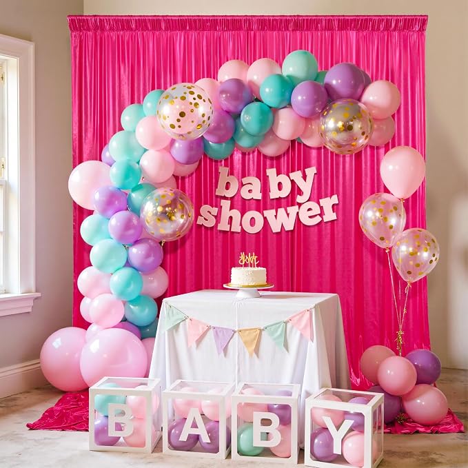 30x10ft Shimmer Hot Pink Sequin Backdrop Curtain - Image 8