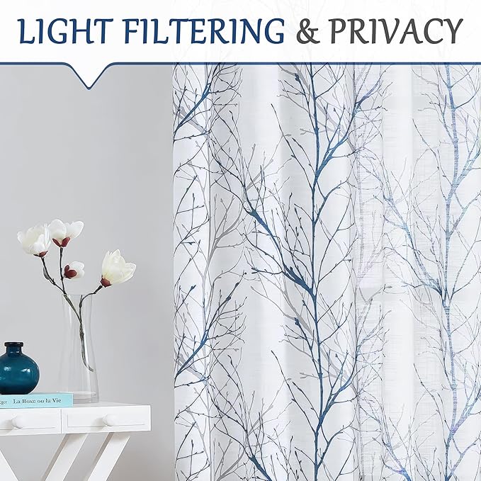 FMFUNCTEX Linen Semi Sheer Curtains - Image 3