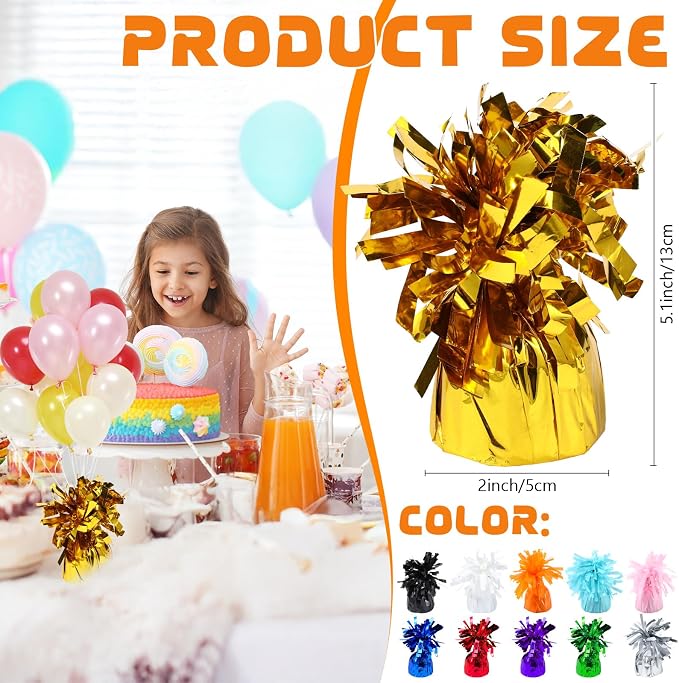 4 Pcs Gold Metallic Balloon Weights Holder Anchors Balloon Holder Weights - Image 2