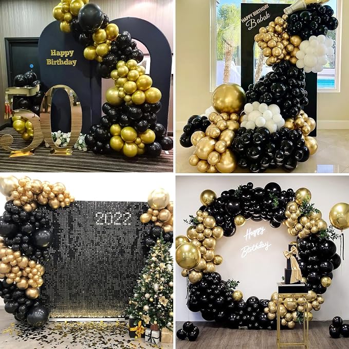 Black Balloons - 12 inch 100pcs Latex - Round Matte Black Birthday Balloon - Image 5