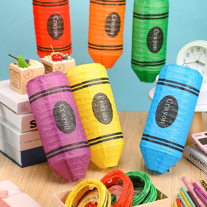 Retisee 12 Pcs Crayon Classroom Decor Colorful Paper Lanterns | Back to School - Image 2