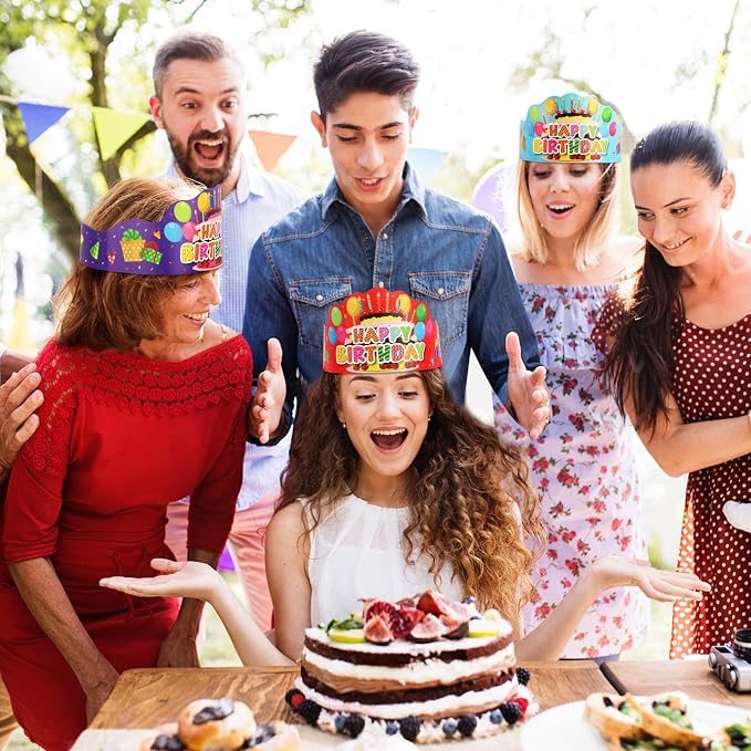 48 Pcs Happy Birthday Crowns Party Hats - Image 5