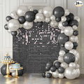 Shimmer Wall Backdrop Black Wall Panels 24Pcs Square Sequin Shimmer Wall by KateBackdropforPhotography
