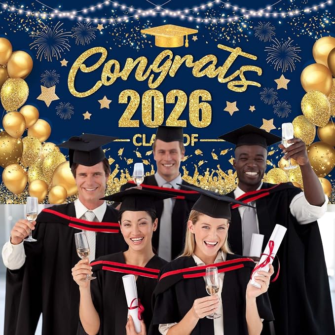 Congrats Class of 2026 Banner Graduation Decorations - Image 4