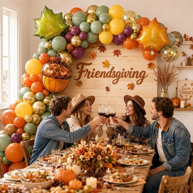 Fall Balloon Garland Arch Kit, Thanksgiving Burnt Orange Burgundy Balloons | - Image 7