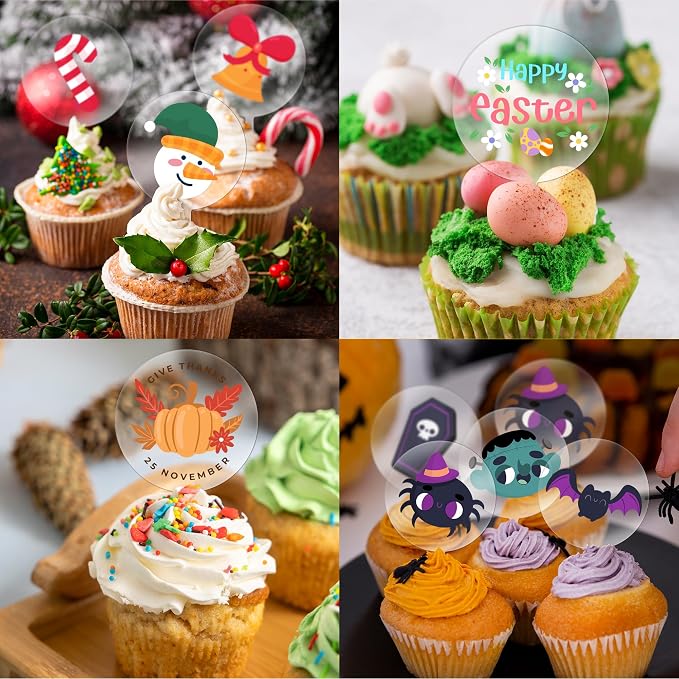 Blank Acrylic Cupcake Toppers, 50 Packs Round Cupcake Topper - Image 5