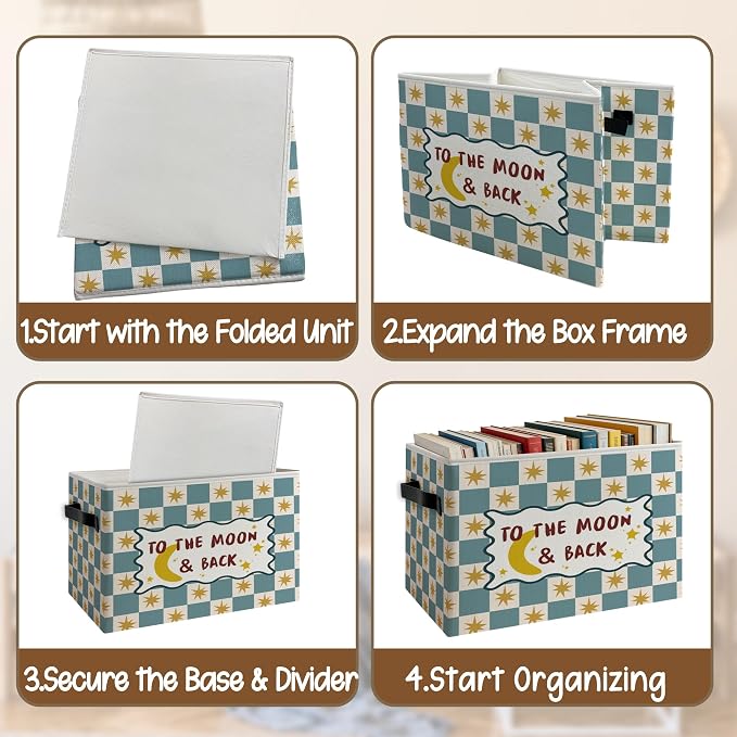 Moon and Stars Nursery Foldable Storage Bins Box - Image 4