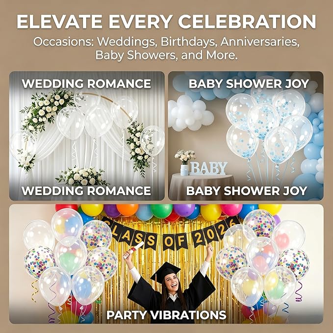 40pcs Clear Balloons 12 Inch, Transparent Latex Balloons | Balloons - Image 5