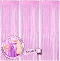 Voircoloria Pastel Purple Foil Fringe Backdrop Curtains, 3 Pack | Tinsel by Voircoloria