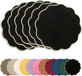 AHHFSMEI Round Faux Linen Placemats Set of 6 Heat Resistant Non-Slip Stain by AHHFSMEI