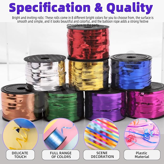 Swpeet 9Pcs 1/5" Wide x 100 Yards Christmas Ribbon - Image 3