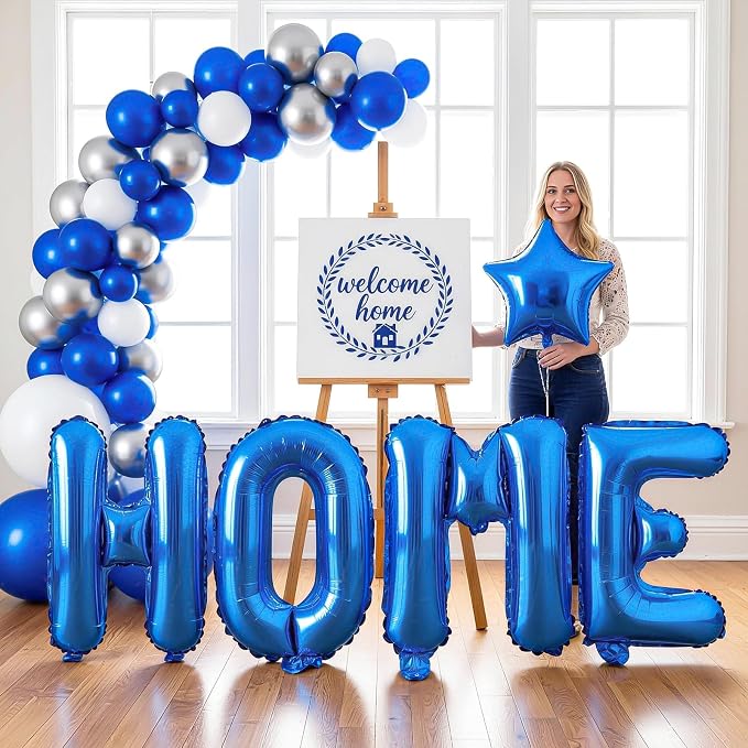 Blue HOME Balloons 40 Inch, Large HOME Letter Banner - Image 7