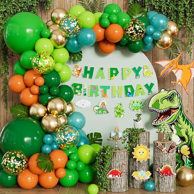 Dinosaur Balloon Arch Garland Kit, Jungle Balloons by Haolongfa
