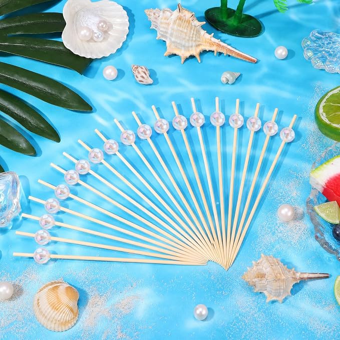 Reallnaive 300 Pcs Cocktail Pick Pearl Fancy Toothpick - Image 3