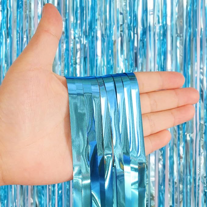 2 Pack Fringe Curtains Foil Shiny Fringe Backdrop Tinsel Door Streamers Foil - Image 3