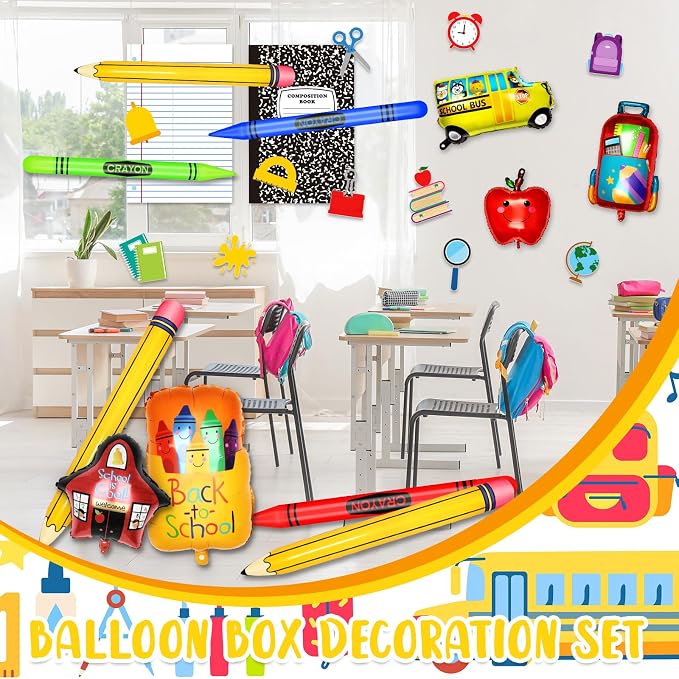 35 Pcs Welcome Back to School Balloons Arch Kit Pencil Balloon Kit Composition - Image 7
