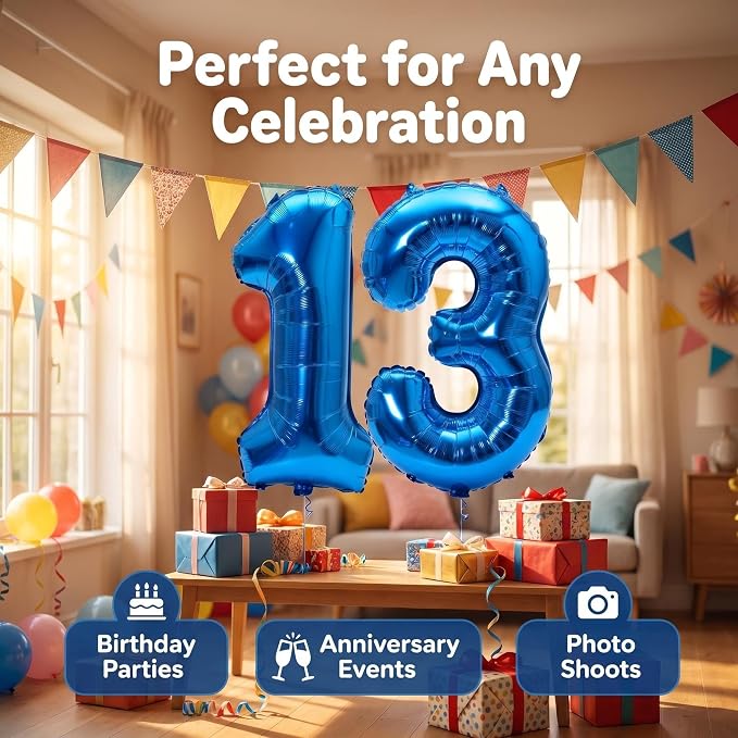 Number 13 Balloon Foil Mylar Balloons - Image 6