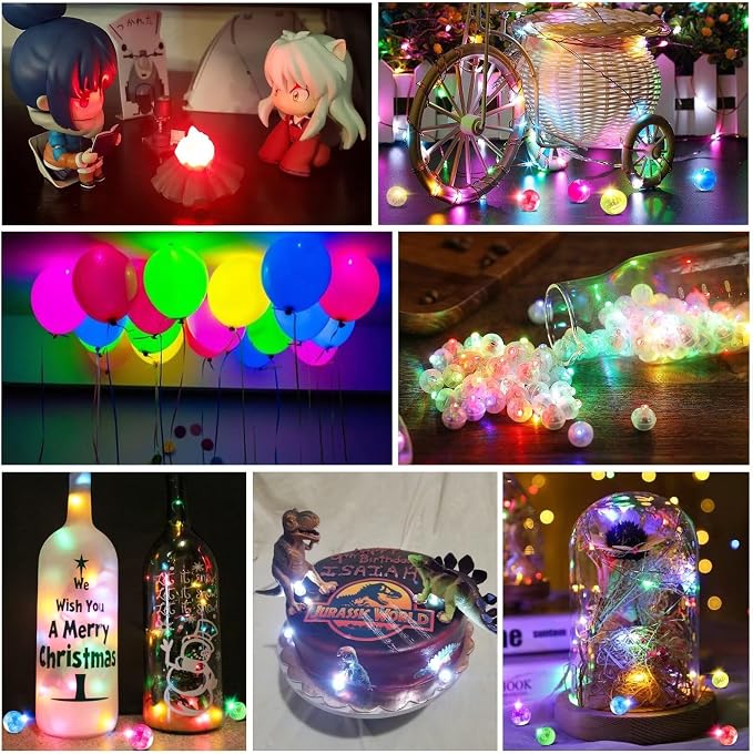 100Pcs Balloon Lights with Short Hanging Strings, 5 Mix Colors Mini LED Light - Image 4