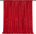 Red Sequin Backdrop Curtain 7ft x 7ft Background Drapes | Glitter Background by QueenDream
