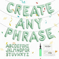Sage Green Letter Balloons, fully inflated state lasts multiple days by TangTuan