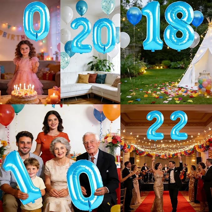 40 Inch Number 18 Balloons for 18th Birthday Party Decorations, 0-100 Jewelry - Image 7