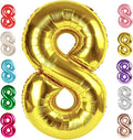 Number 8 Balloon Birthday Decorations, 40In Gold Balloons by Mluchee