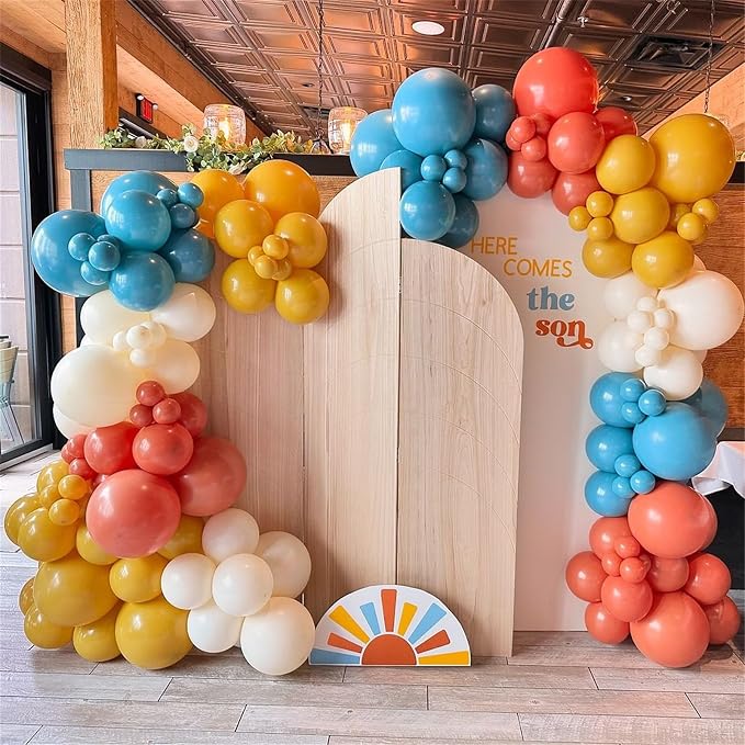 Here Comes the Son Balloon Arch Garland Kit, Slate Blue and Beige Balloon - Image 8
