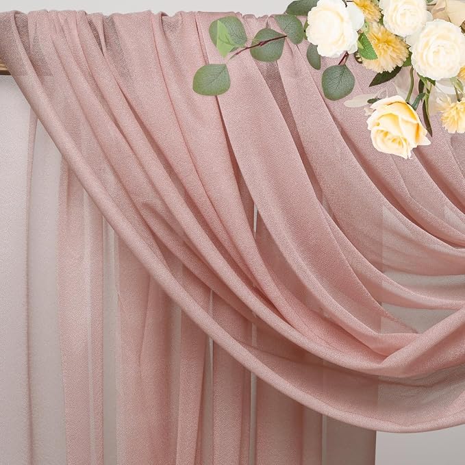 Wedding Arch Draping Fabric Backdrop Drapes 4 Panels, Dusty Rose | 28.7"x20FT - Image 4