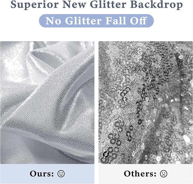 Outpain 10x10ft Silver Sequin Backdrop Curtains -Heavy Duty Gold Photography - Image 3