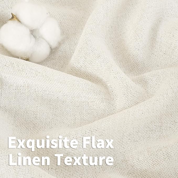 YoungsTex Extra Long Ivory Linen Curtains - Image 4