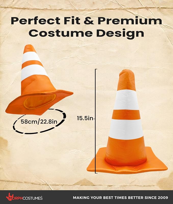 Nicky Bigs Novelties Traffic Cone Hat, Funny Hat, Cone Party Hats, Traffic Cone - Image 3