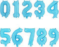 2 Set 20 Pcs Number Balloons 16 Inch Baby Blue 0-9 Number Mylar Foil Balloons by Unknown