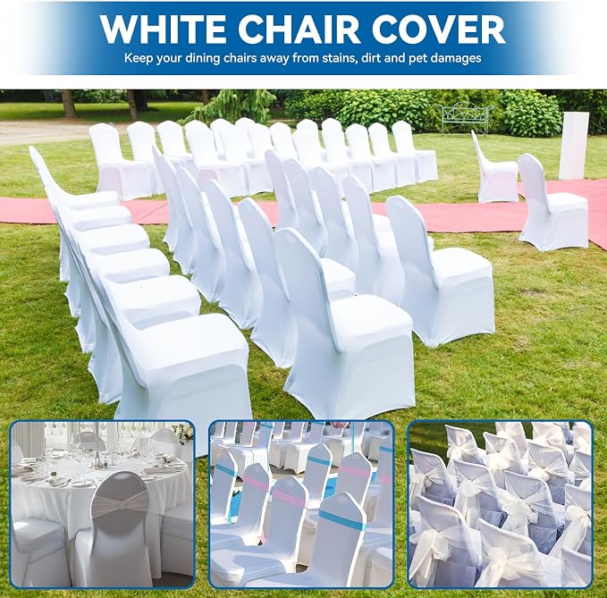 100 Pieces White Chair Covers - Image 4